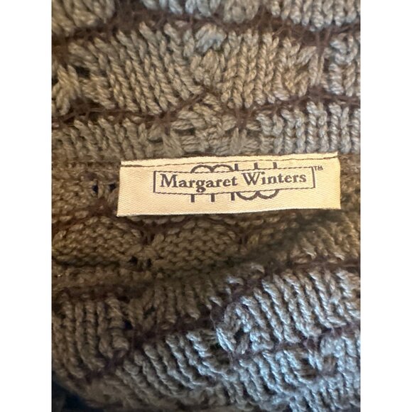 Margaret Winters XL Textured Knit Sweater Tunic Brown & Beige Lagenlook - Picture 2 of 6